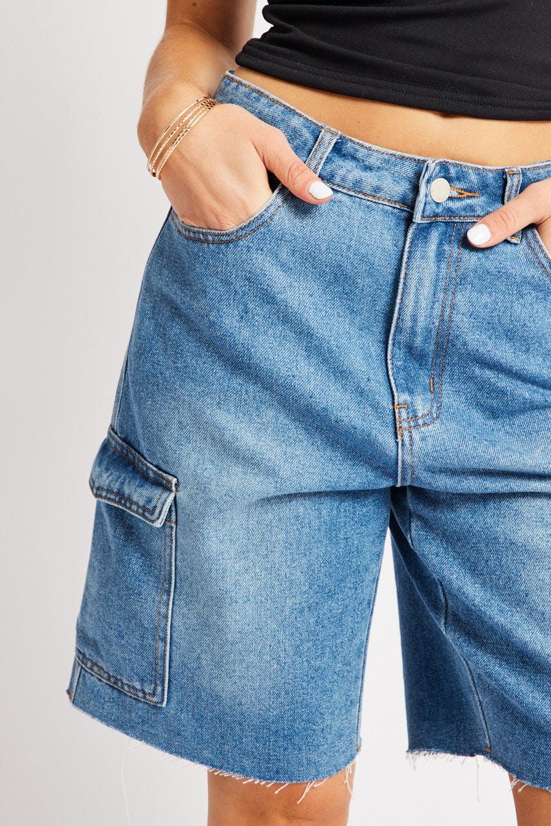Denim Relaxed Shorts - Image 6