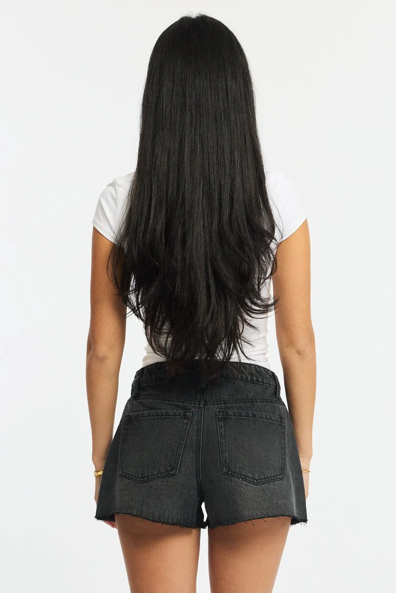 Denim Relaxed Shorts High Rise - Image 5