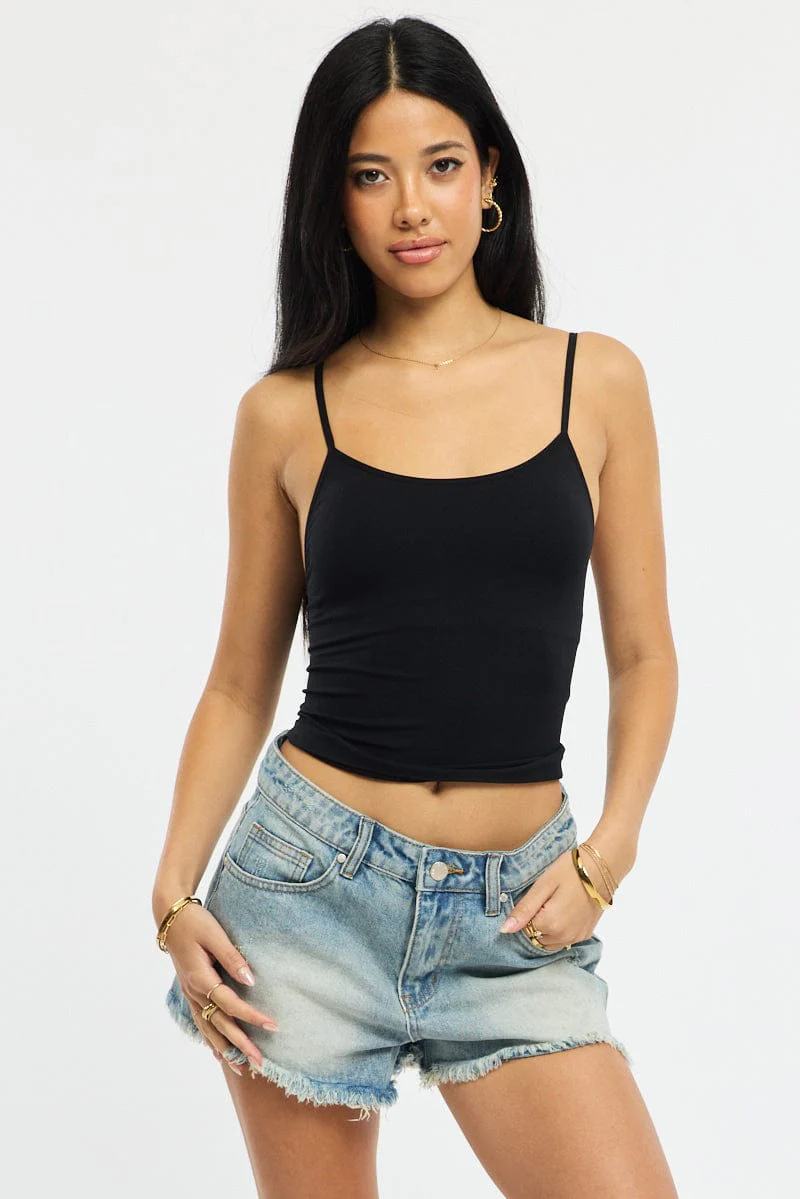 Denim Relaxed Shorts Low Rise