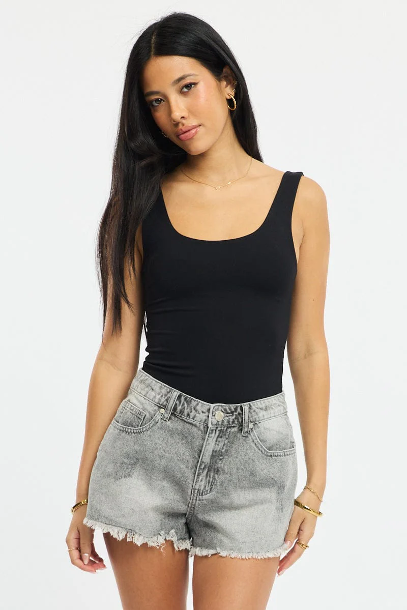 Denim Relaxed Shorts Low Rise