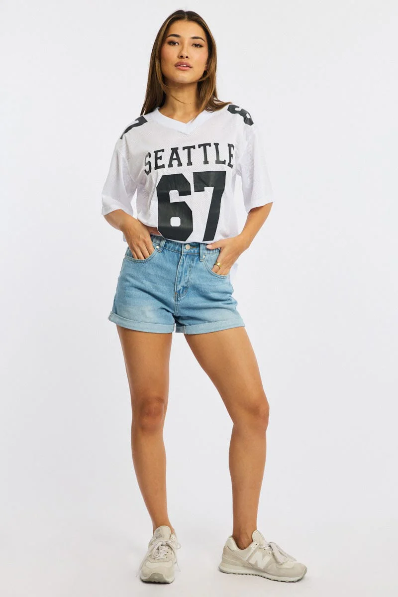 Denim Relaxed Shorts Mid Rise - Image 3
