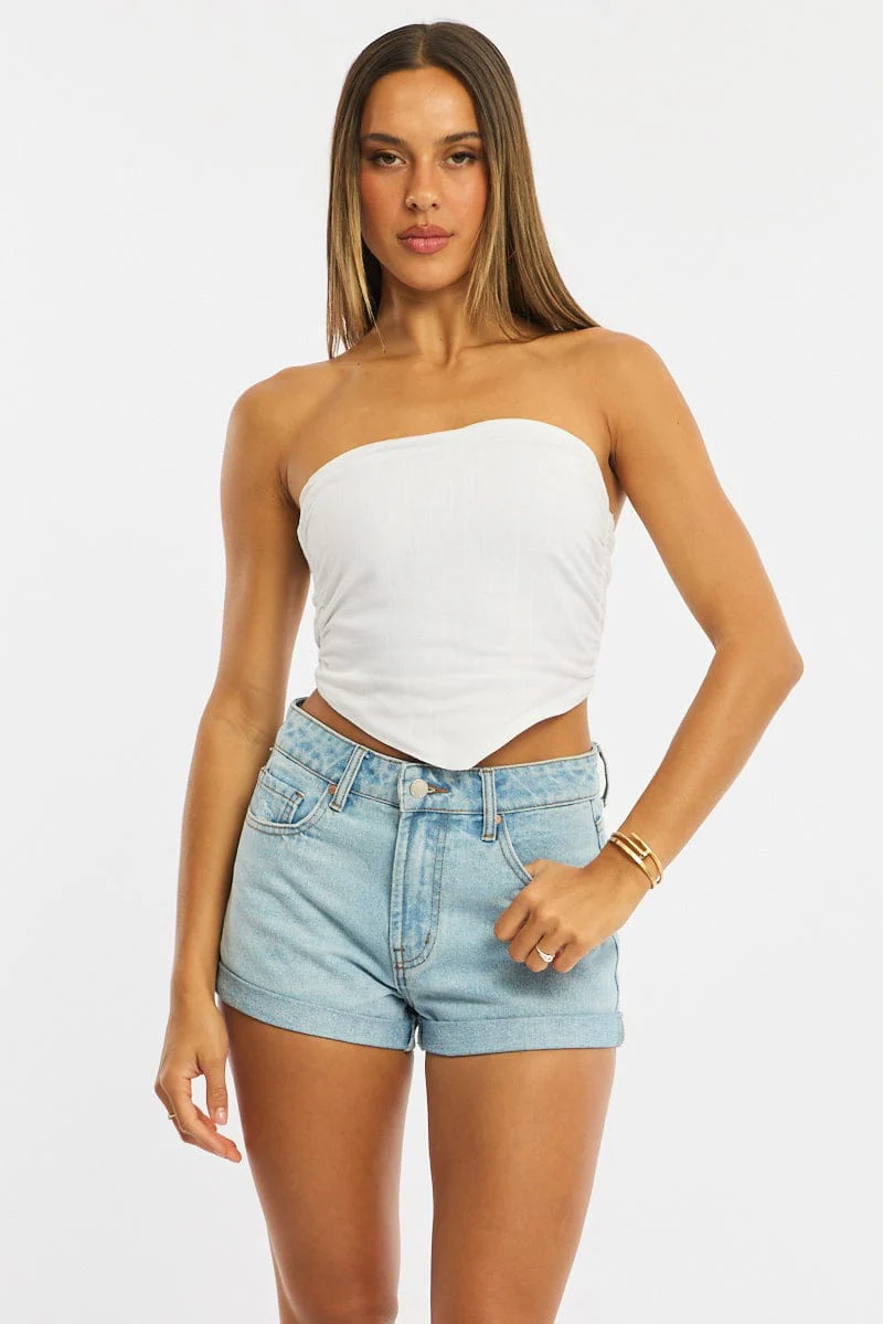 Denim Relaxed Shorts Mid Rise - Image 3