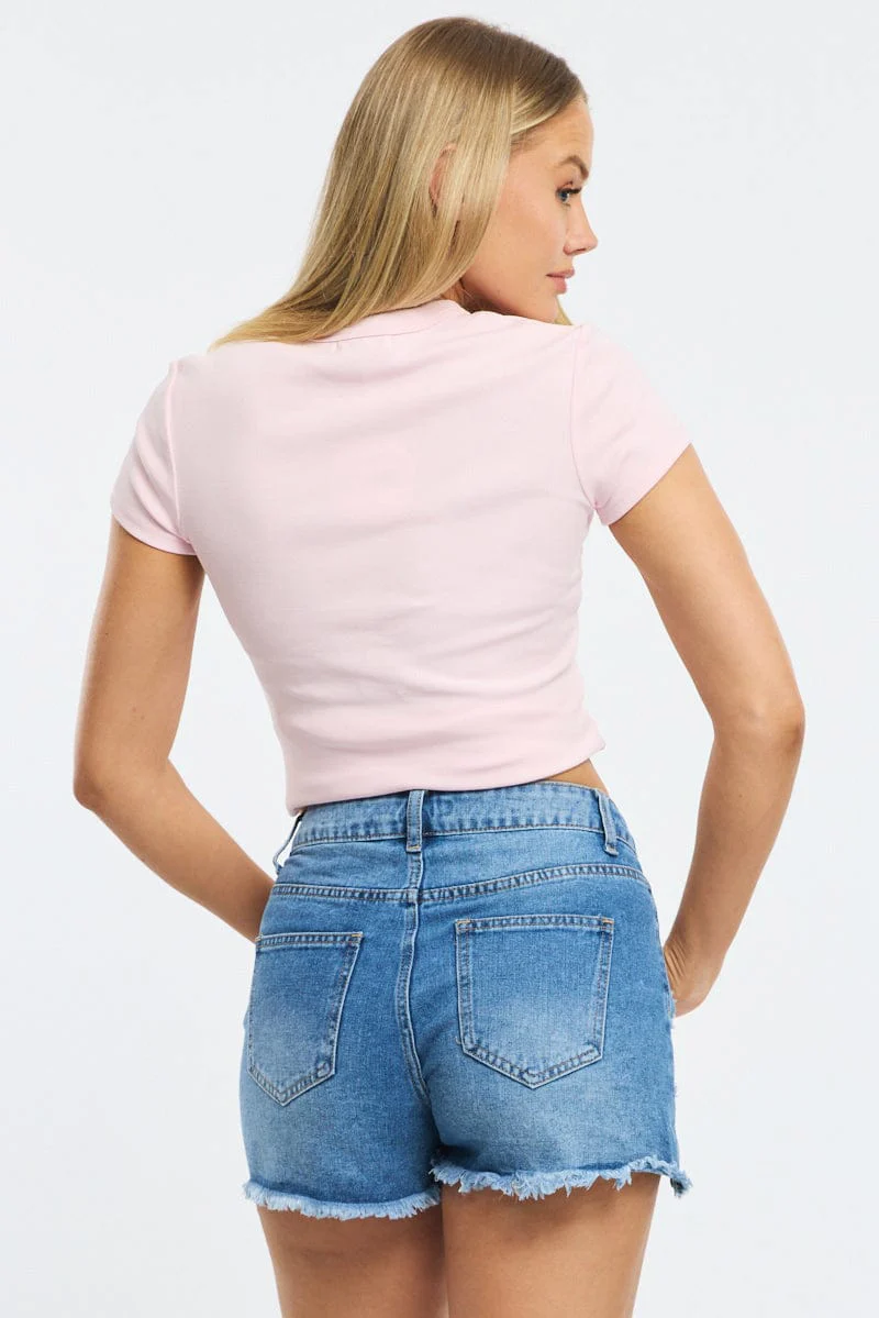 Denim Relaxed Shorts Mid Rise - Image 5