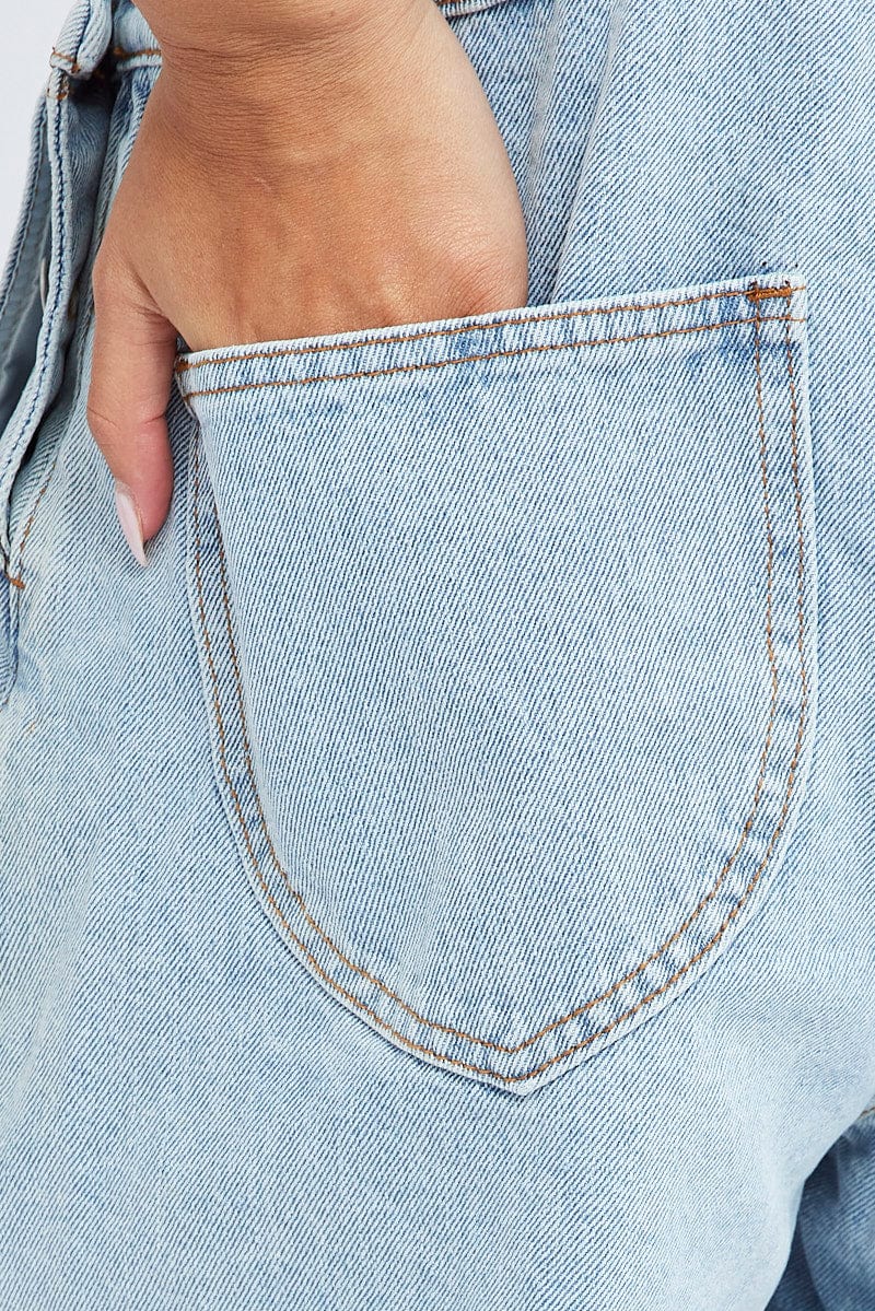 Denim Short Overall Jeans - Image 6