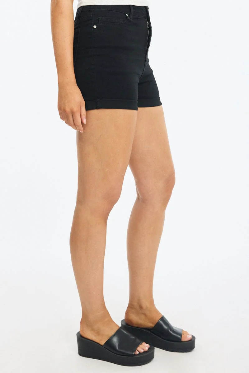 Denim Skinny Shorts Low Rise - Image 3
