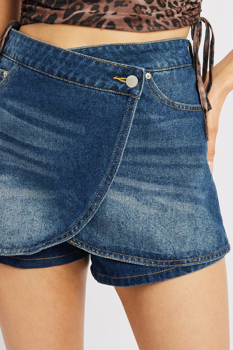 Denim Skort Skirt Low Rise - Image 6