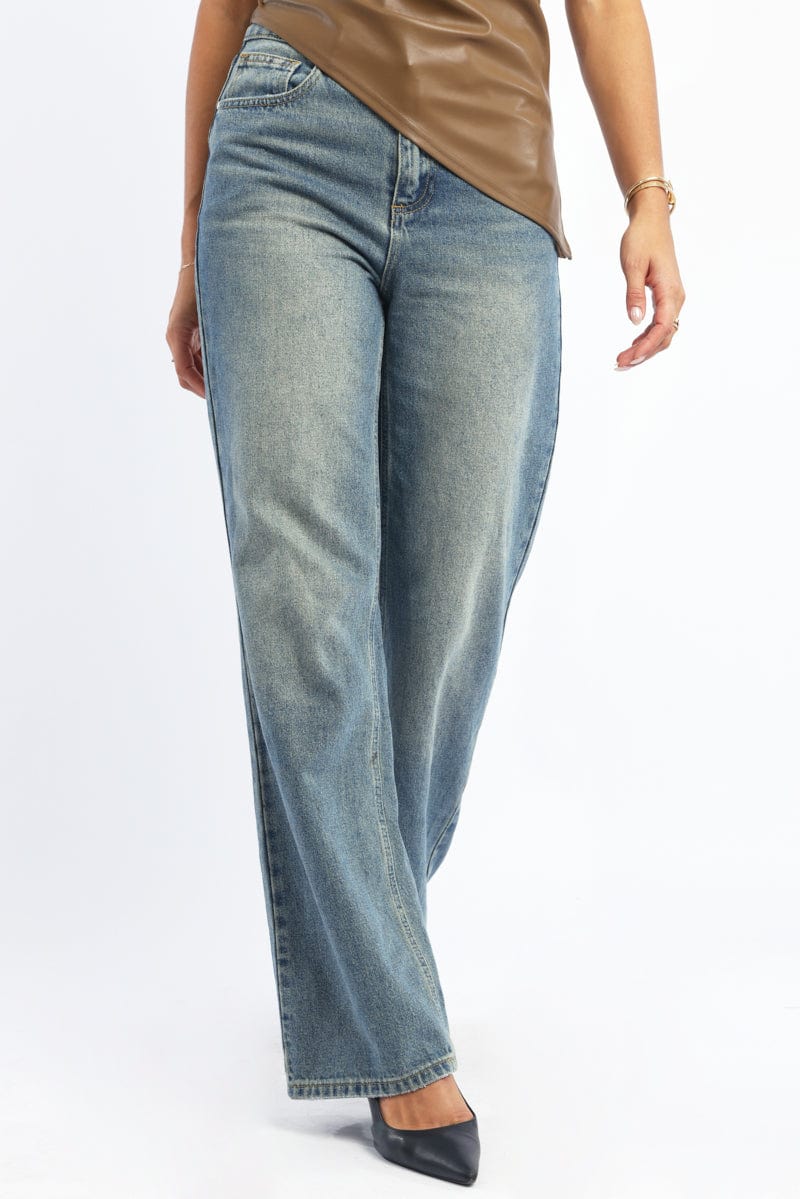 Denim Straight Jeans High Rise - Image 2