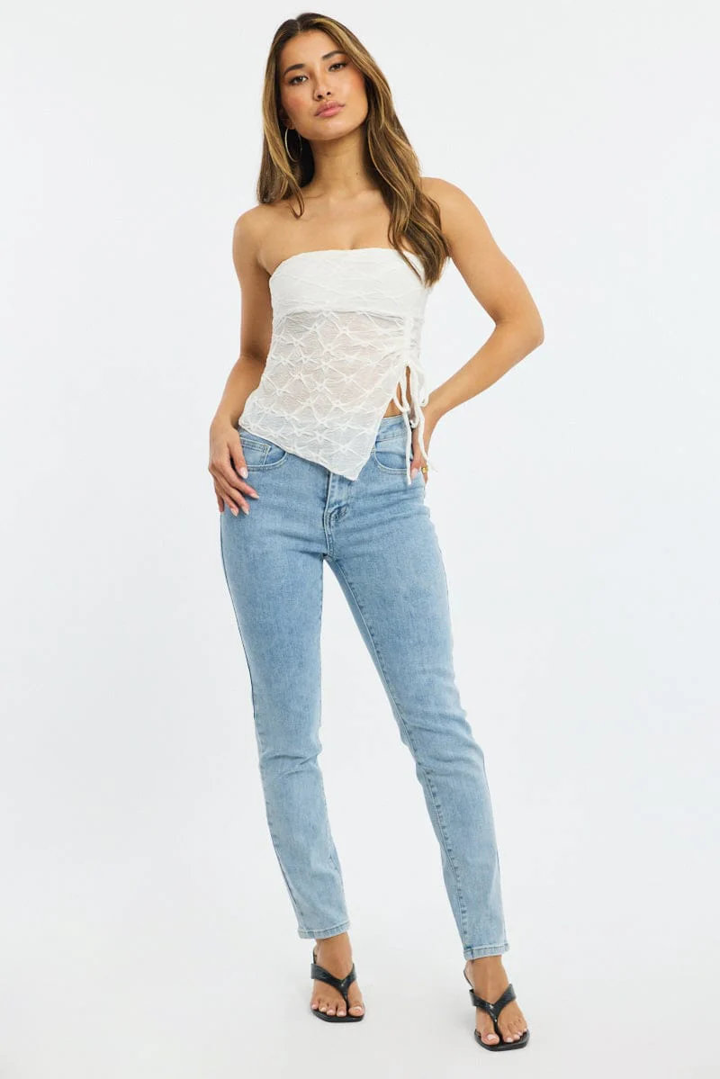 Denim Straight Jeans High Rise