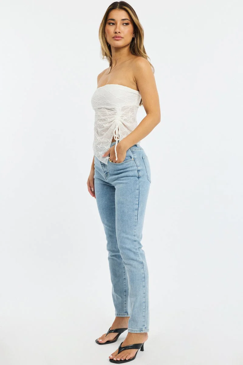 Denim Straight Jeans High Rise - Image 3