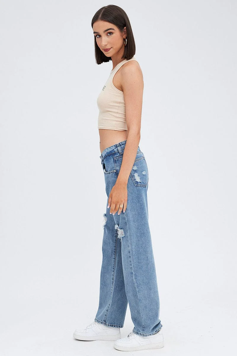 Denim Straight Jeans Low Rise - Image 4