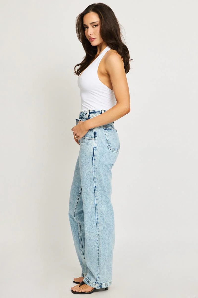 Denim Straight Jeans Mid Rise - Image 4