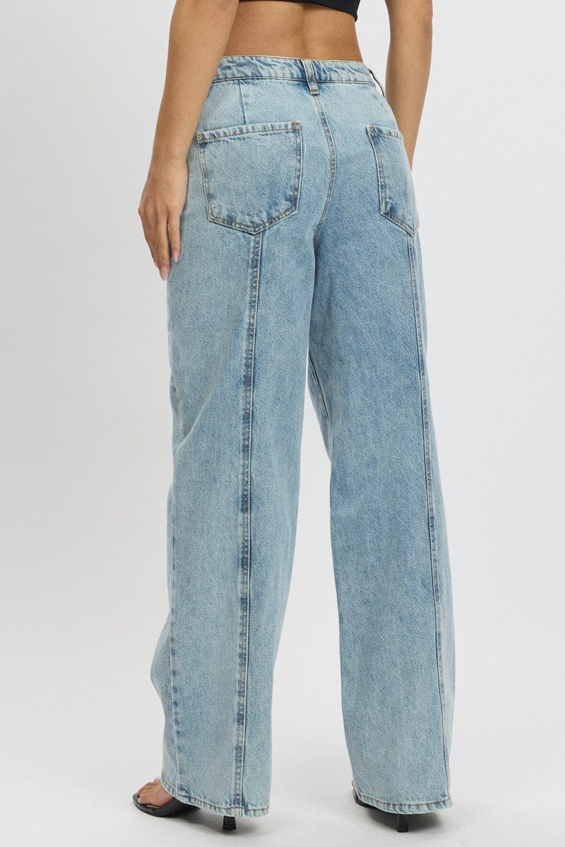 Denim Wide Leg Jean Mid Rise - Image 4