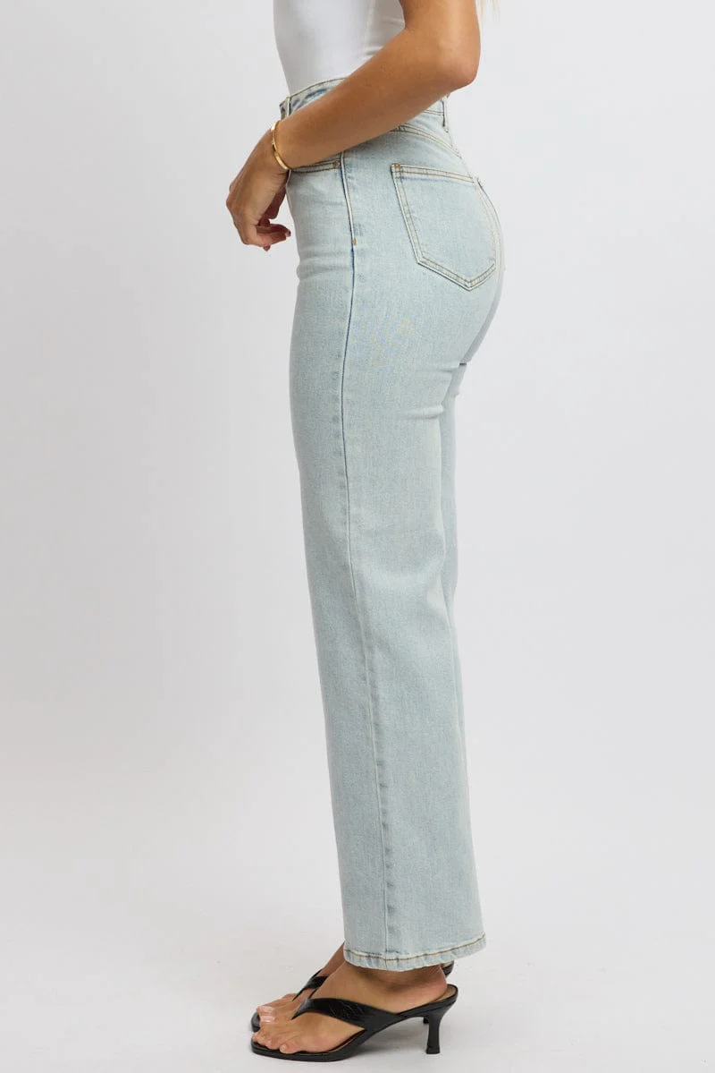 Denim Wide Leg Jeans - Image 4