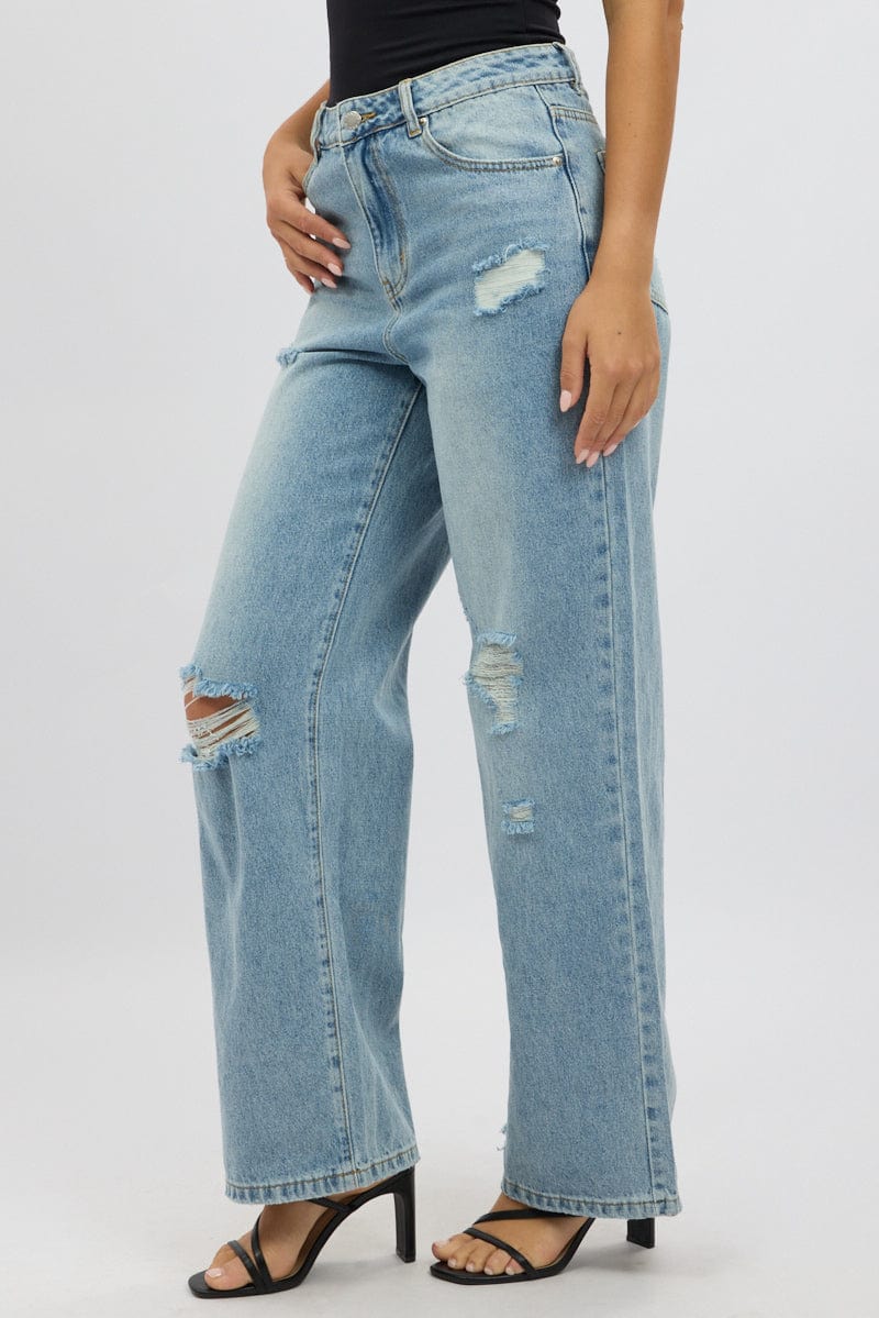 Denim Wide Leg Jeans - Image 4