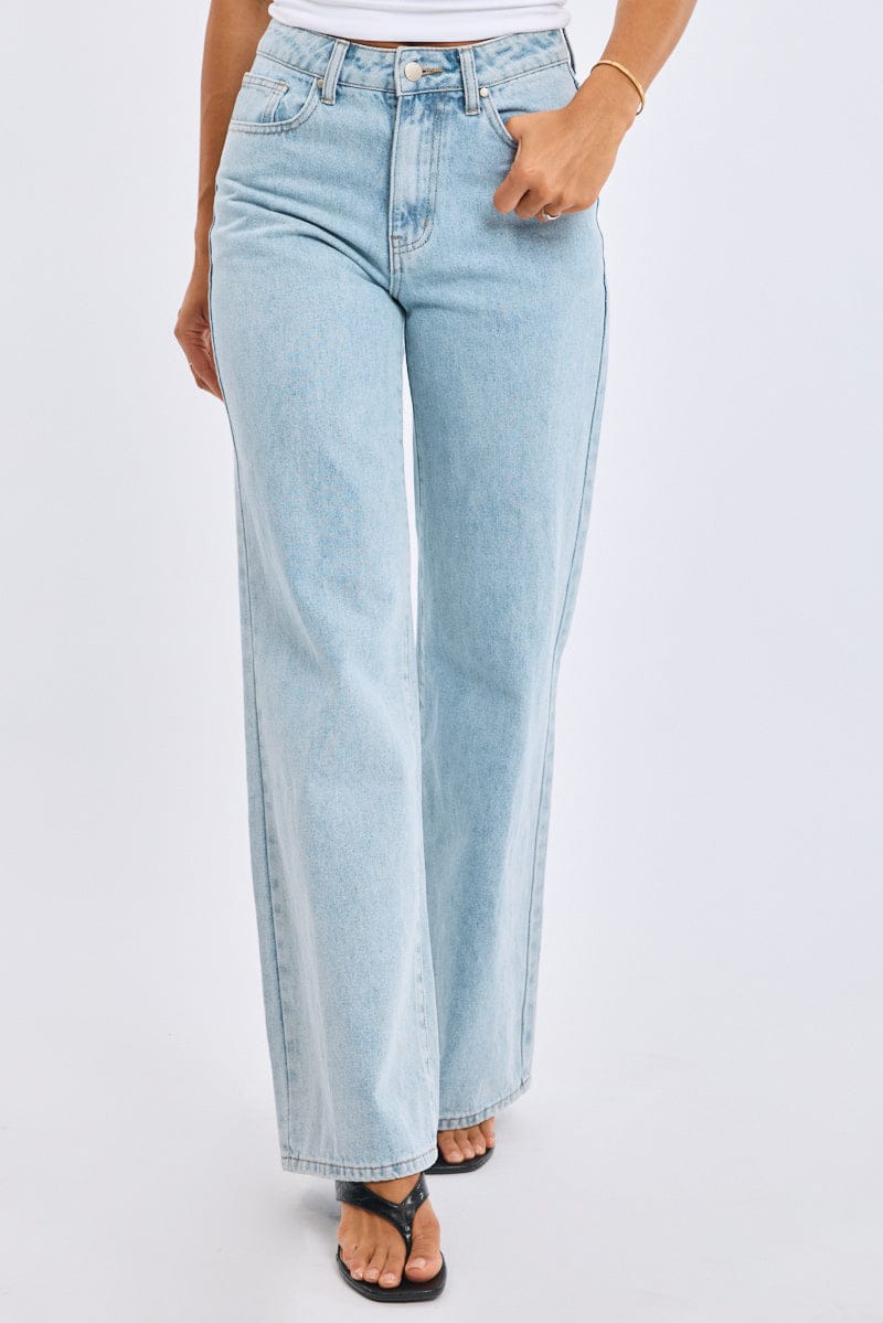 Denim Wide Leg Jeans Mid Rise - Image 2
