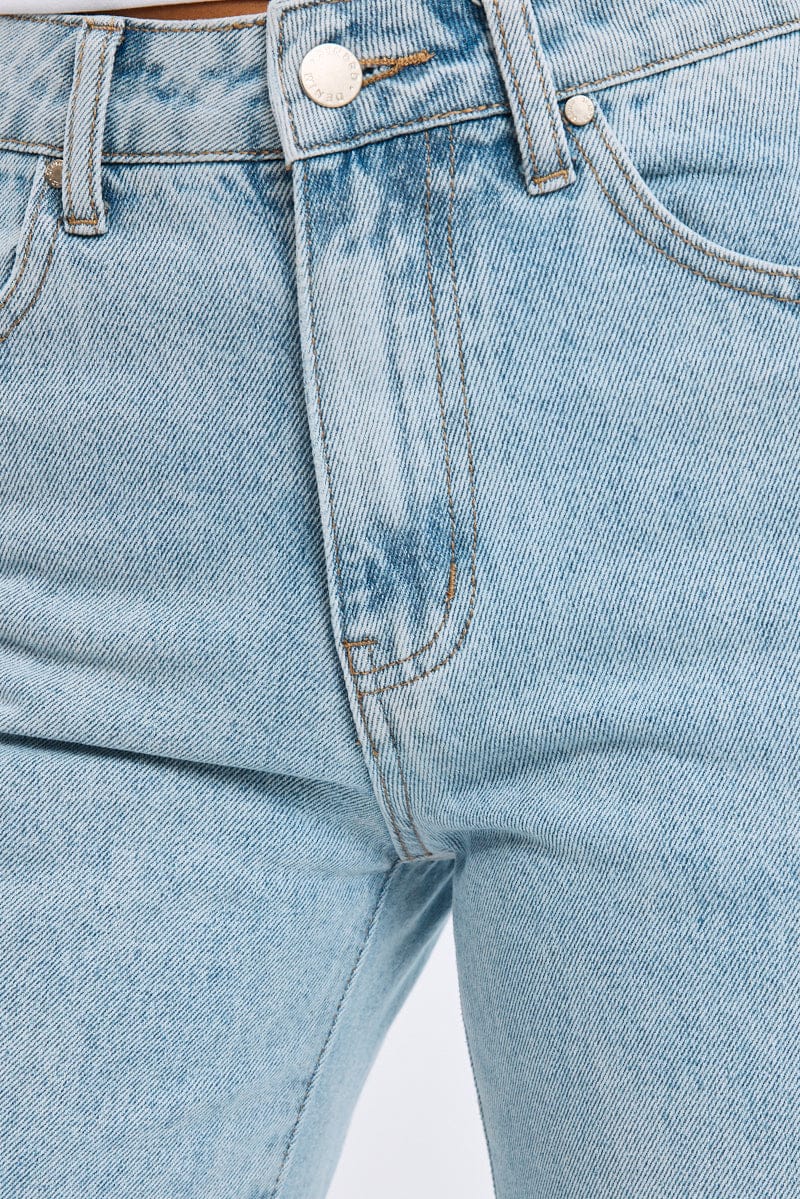 Denim Wide Leg Jeans Mid Rise - Image 6