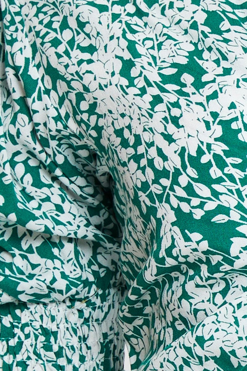 Ditsy Print Crop Top Short Sleeve Tie Up - Image 6