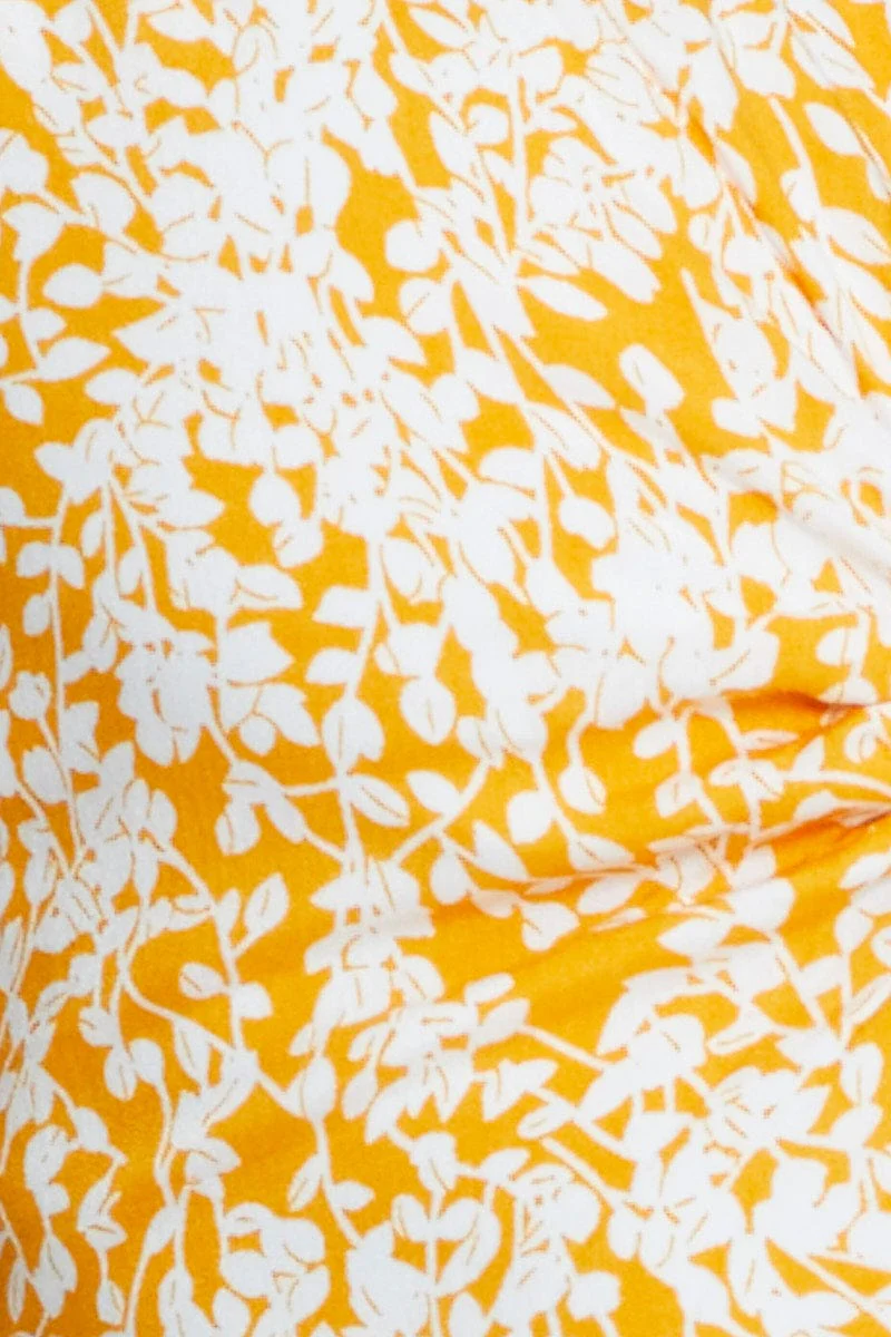Ditsy Print Puff Sleeve Top Short Sleeve Crop - Image 6
