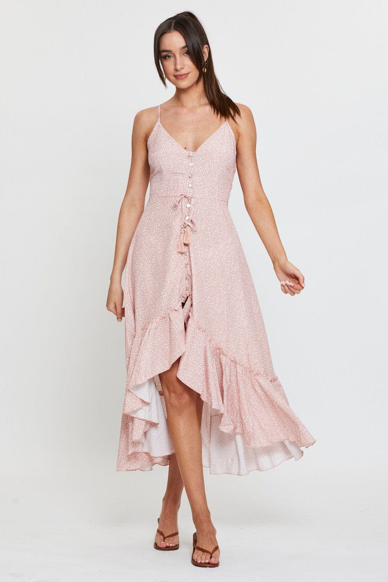 Geo Print Dress Adjustable Straps Midi - Image 3