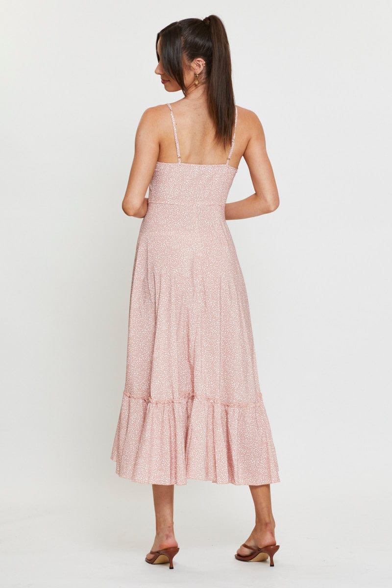 Geo Print Dress Adjustable Straps Midi - Image 5