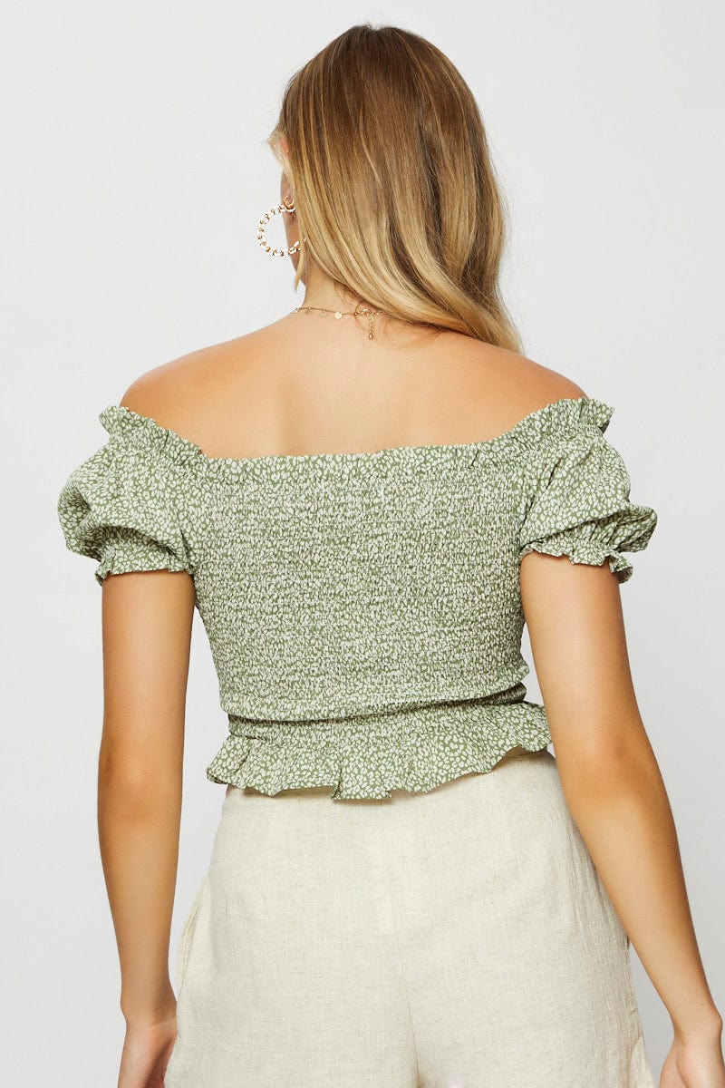 Geo Print Workwear Top Short Sleeve - Image 5
