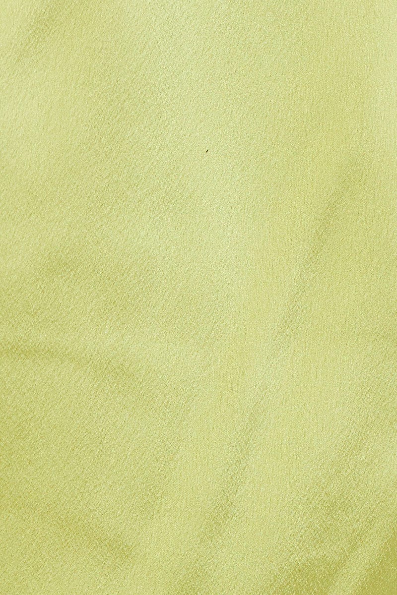 Green 3/4 Sleeve Satin Tie Up Top - Image 6