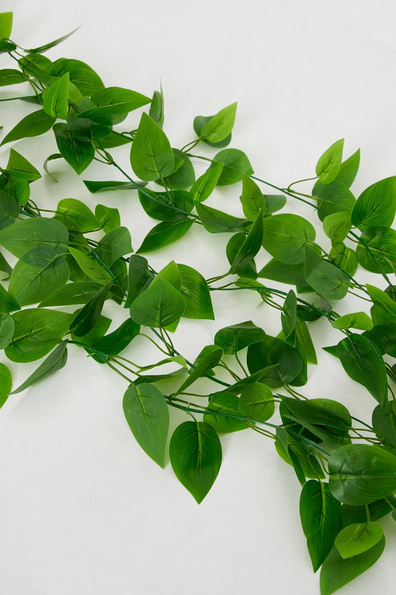 Green 5Pcs Artificial Leaf Vine - Image 3