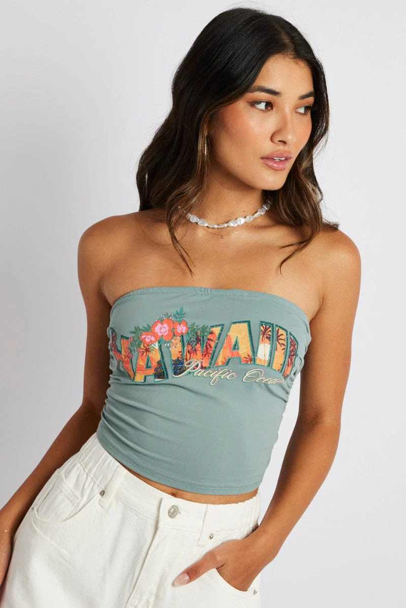 Green Bandeau Top - Image 2