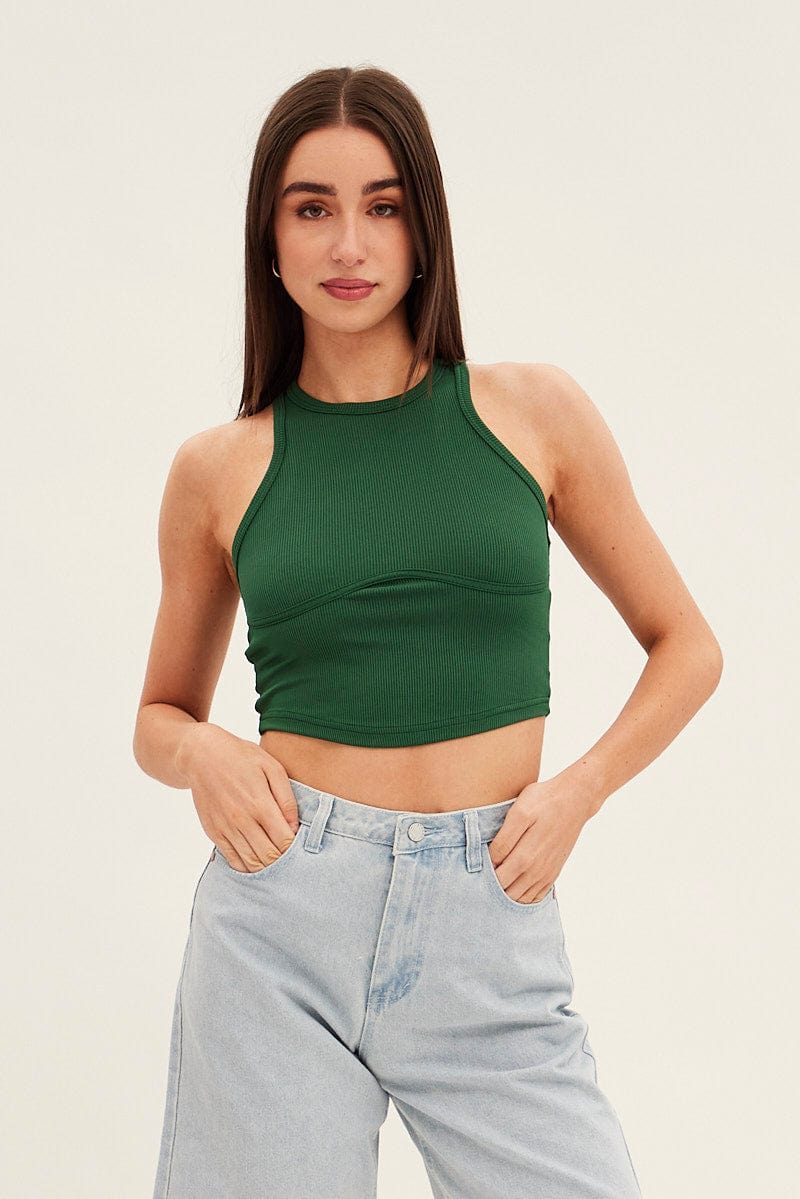 Green Basic Jersey Top - Image 3