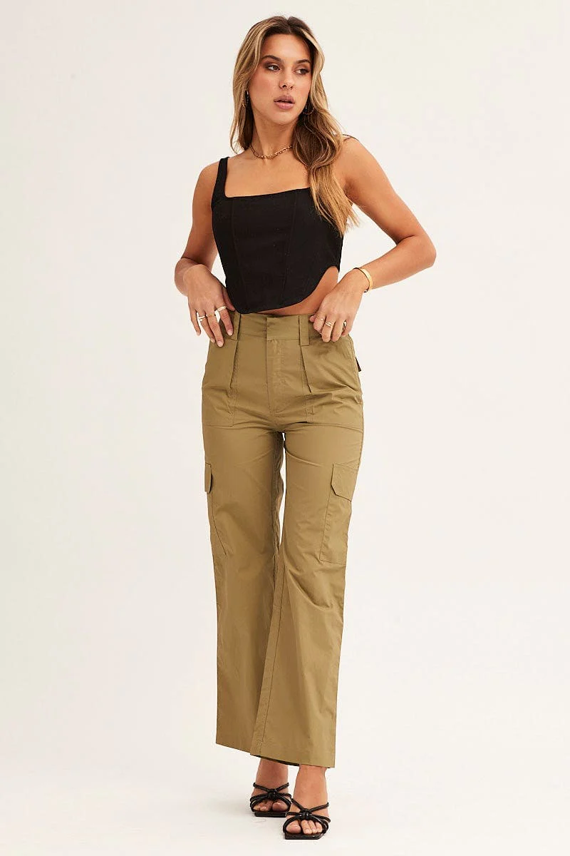 Green Cargo Pants Mid Rise - Image 3
