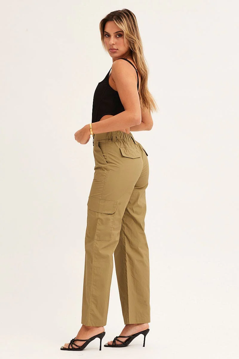 Green Cargo Pants Mid Rise - Image 4