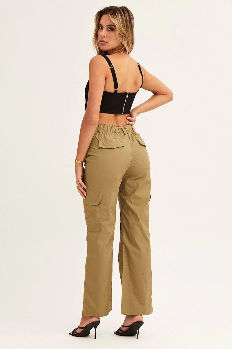 Green Cargo Pants Mid Rise - Image 5