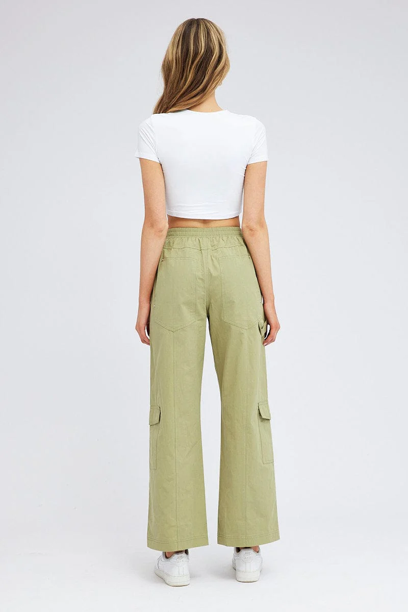 Green Cargo Pants Wide Leg - Image 5
