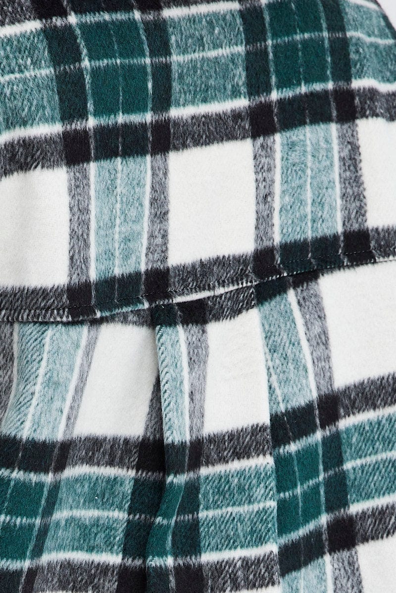Green Check Long Print Jacket Long Sleeves - Image 6