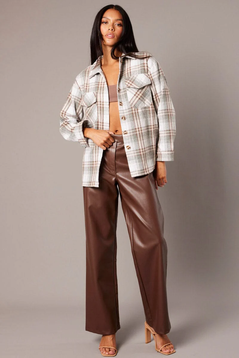 Green Check Relaxed Shirt Long Sleeve - Image 2