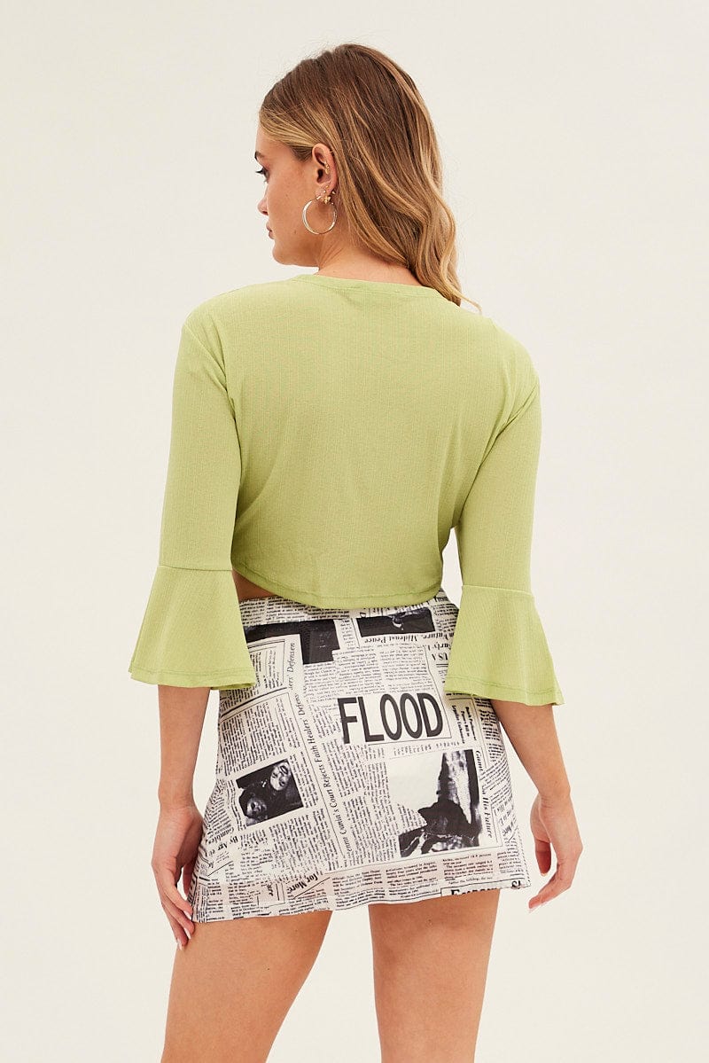 Green Crop Cardigan Tie Up - Image 5
