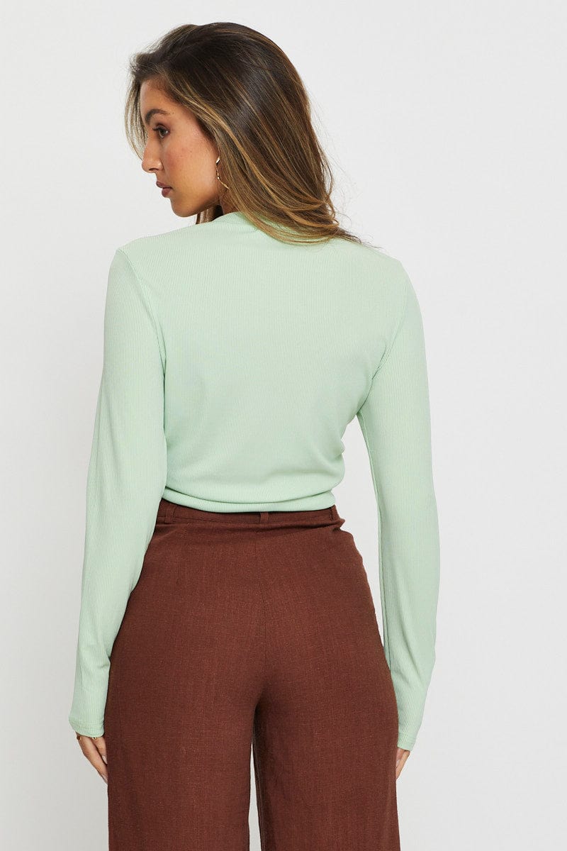 Green Crop Top Long Sleeve - Image 4