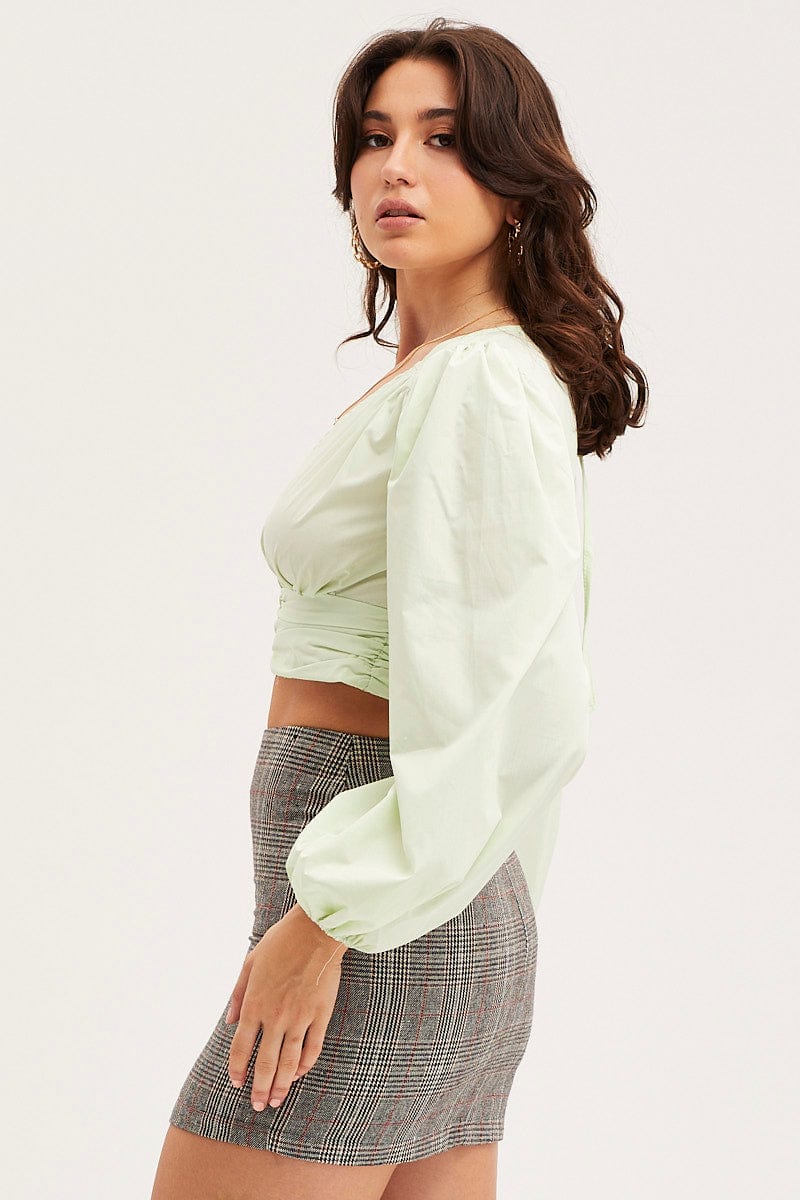 Green Crop Top Long Sleeve - Image 4