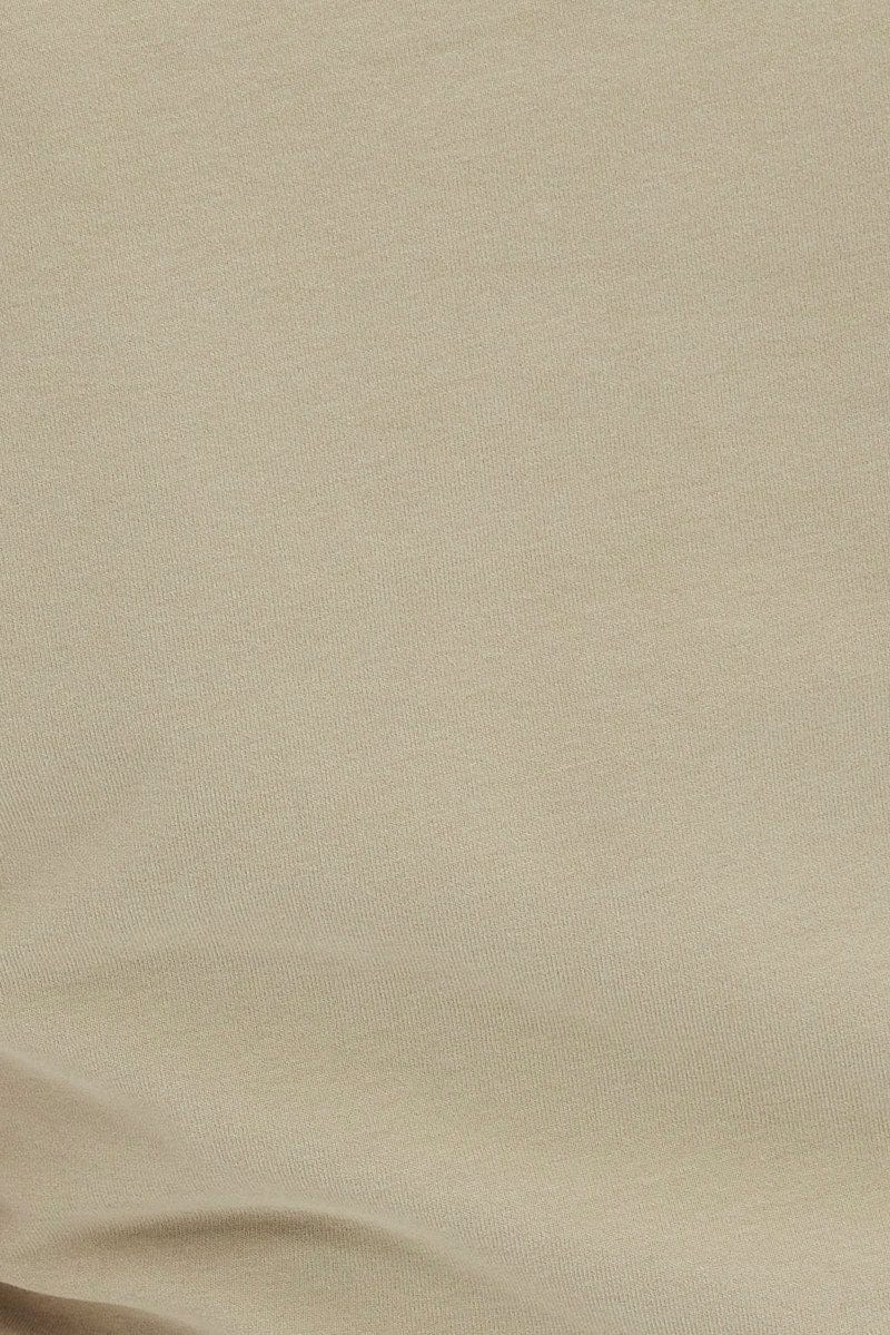 Green Crop Top Short Sleeve Crew Neck Keyhole Cotton - Image 6