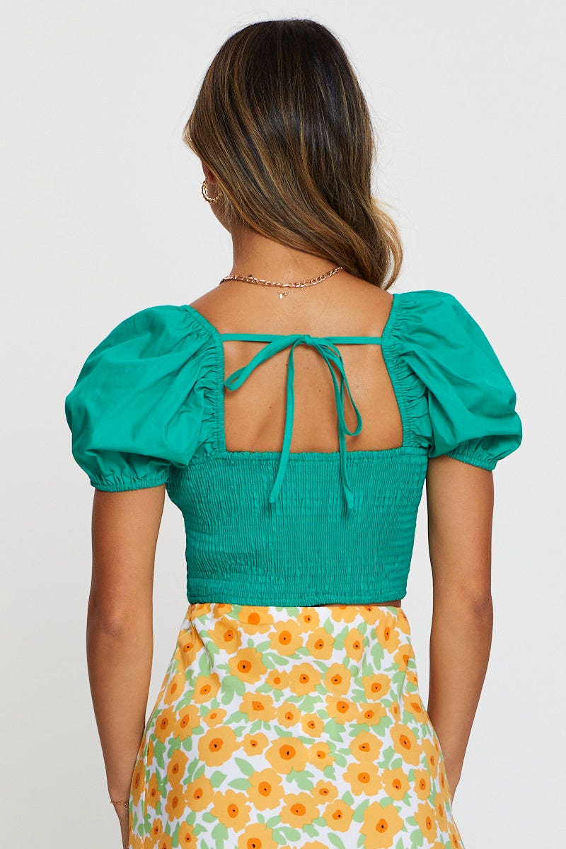 Green Crop Top Short Sleeve - Image 5
