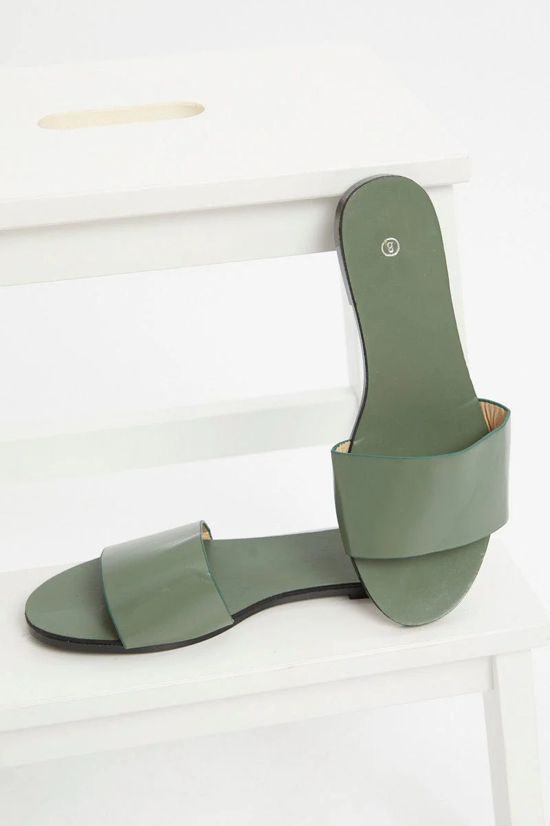 Green Flat Slides - Image 2