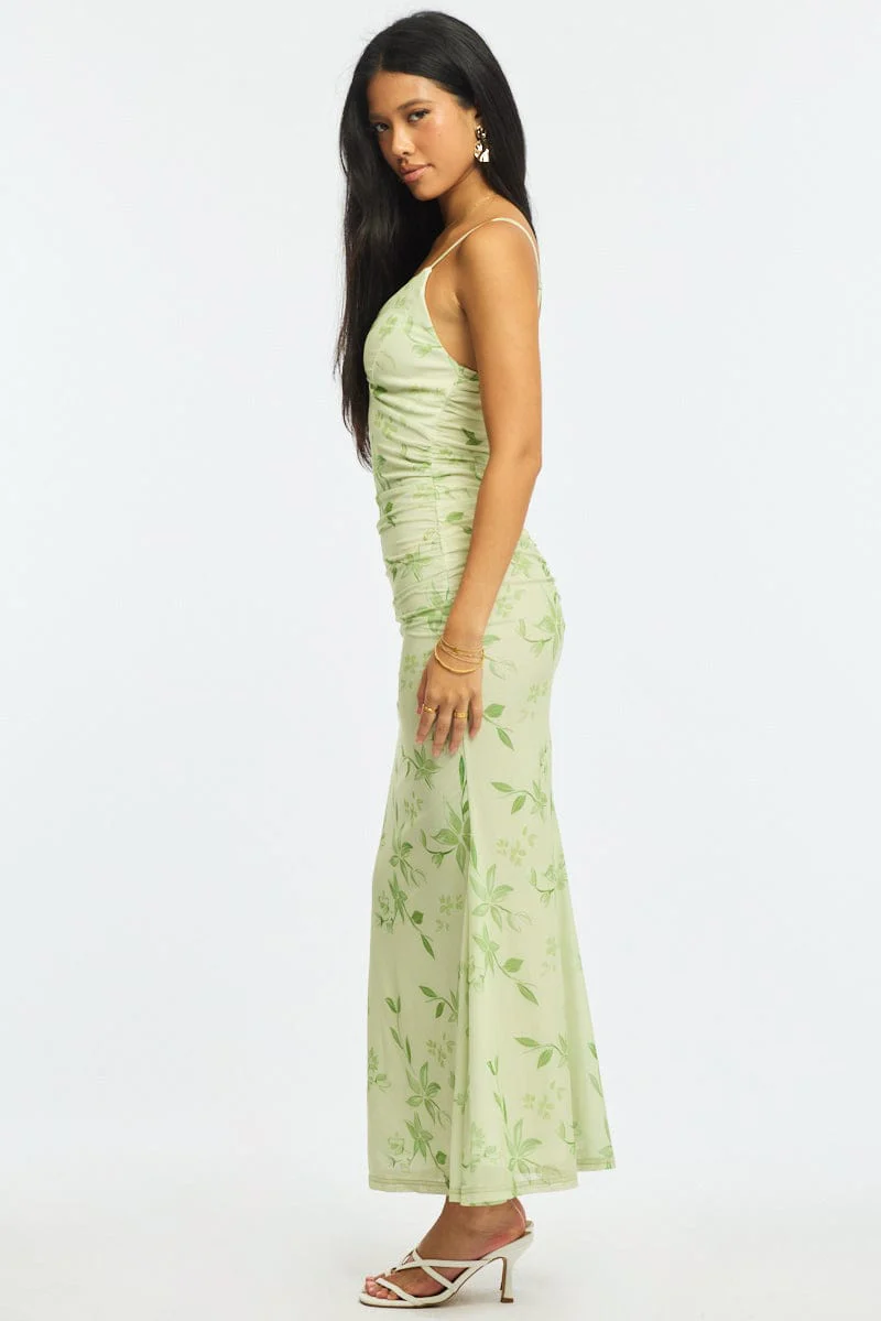 Green Floral Maxi Dress - Image 3