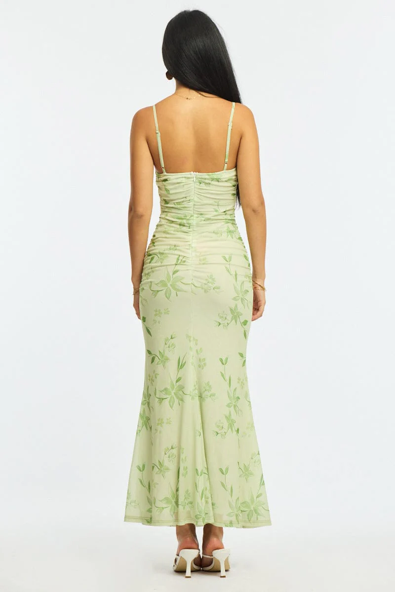 Green Floral Maxi Dress - Image 4