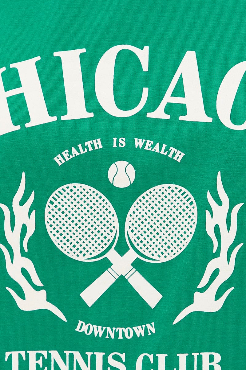 Green Graphic T And Biker Shorts Set - Image 6