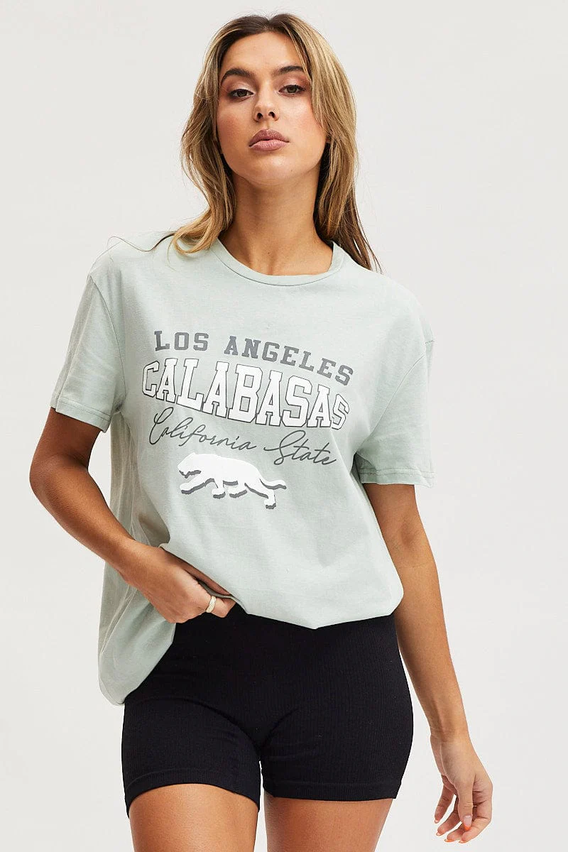 Green Graphic T-Shirt Short Sleeve - Image 3