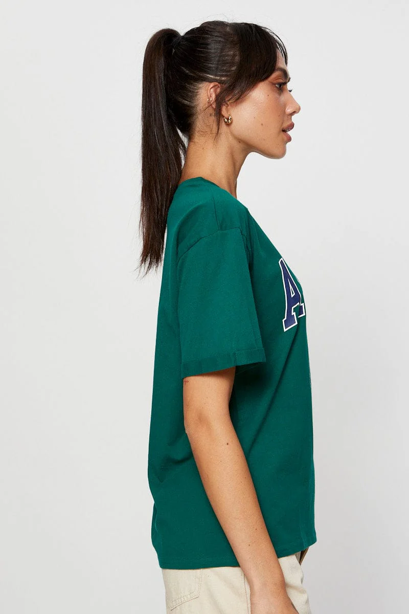 Green Graphic T-Shirt Short Sleeve - Image 4