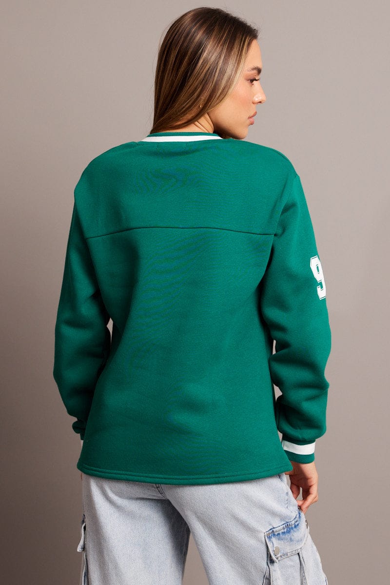 Green Graphic Tee Long Sleeve - Image 5