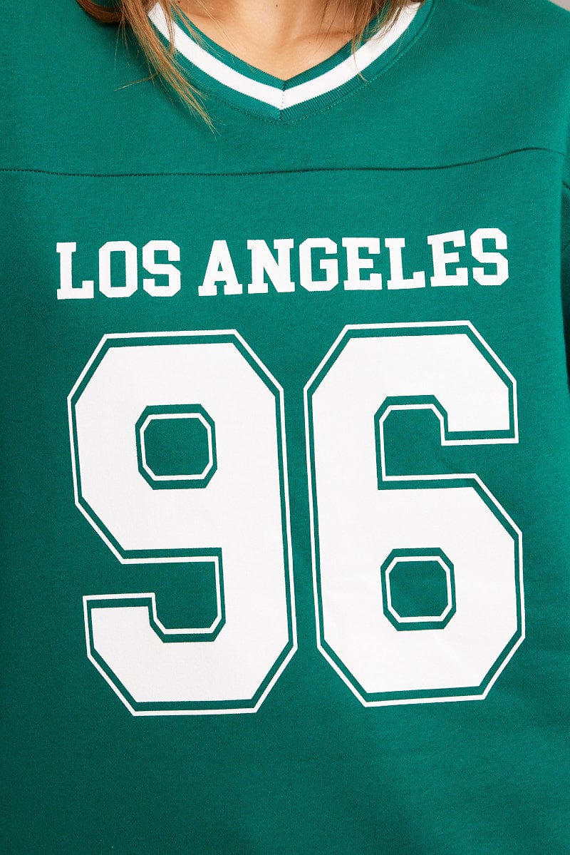 Green Graphic Tee Long Sleeve - Image 6