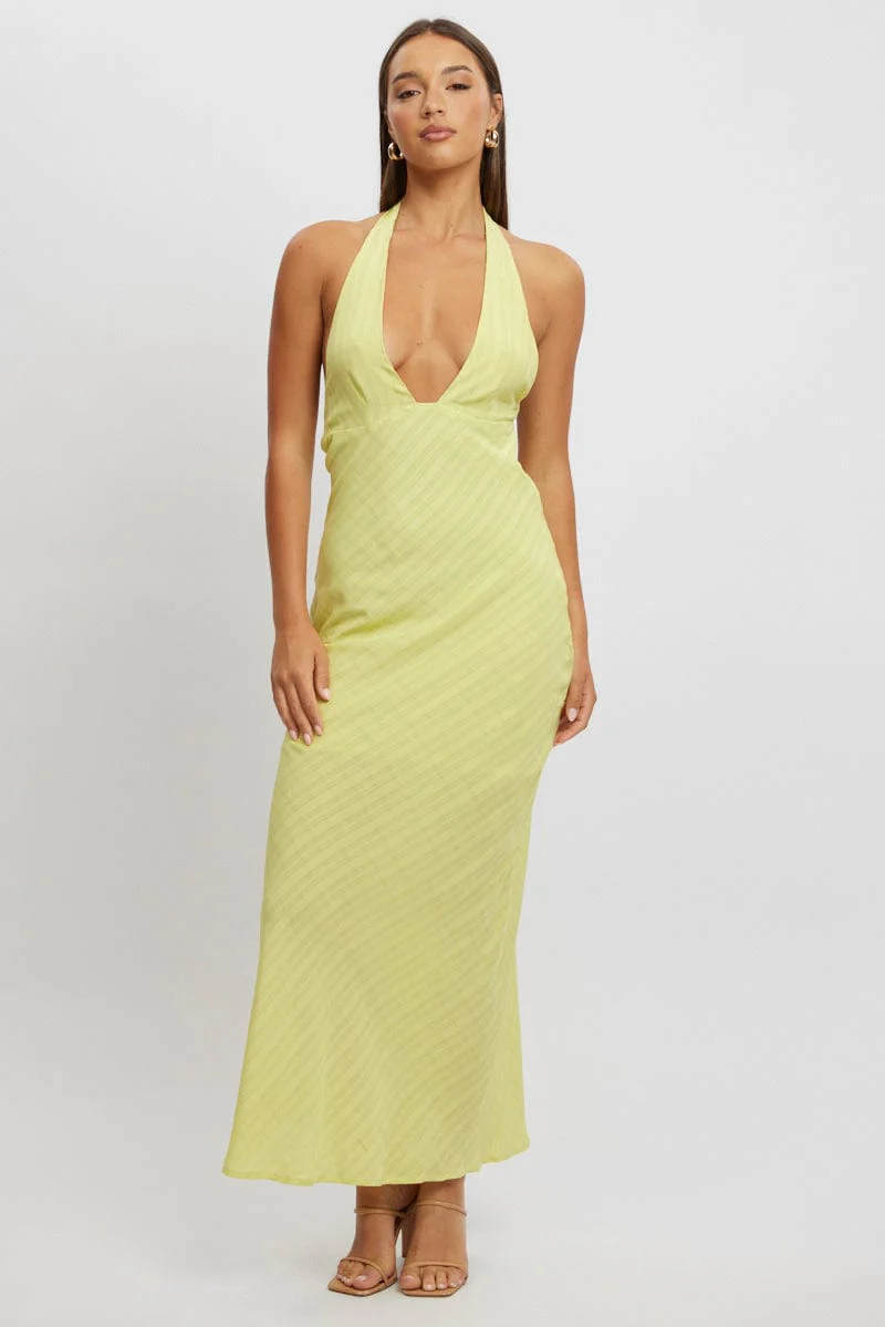 Green Halter Neck Maxi Dress - Image 2
