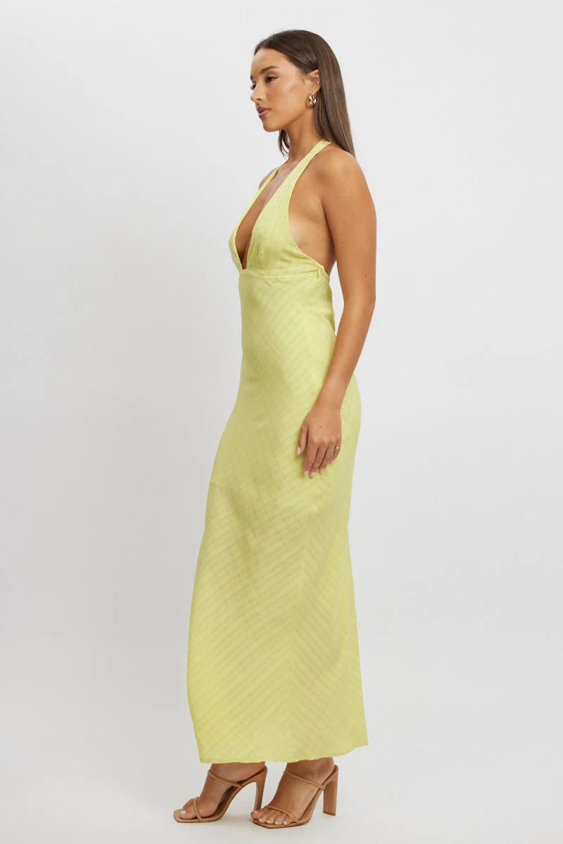 Green Halter Neck Maxi Dress - Image 3
